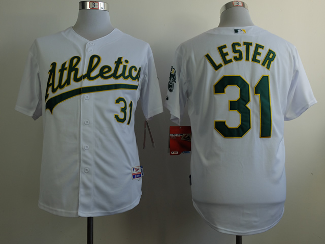 Men Oakland Athletics #31 Lester White MLB Jerseys